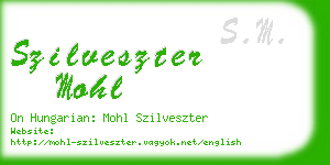 szilveszter mohl business card